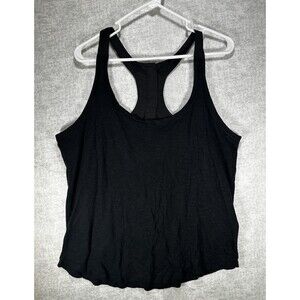 Banana Republic Black Racer Back Layer Tank Size Large Zipper Cotton Polyester